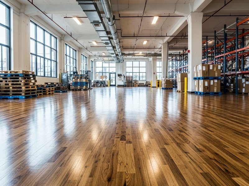 Commercial Warehouse with Hardwood flooring