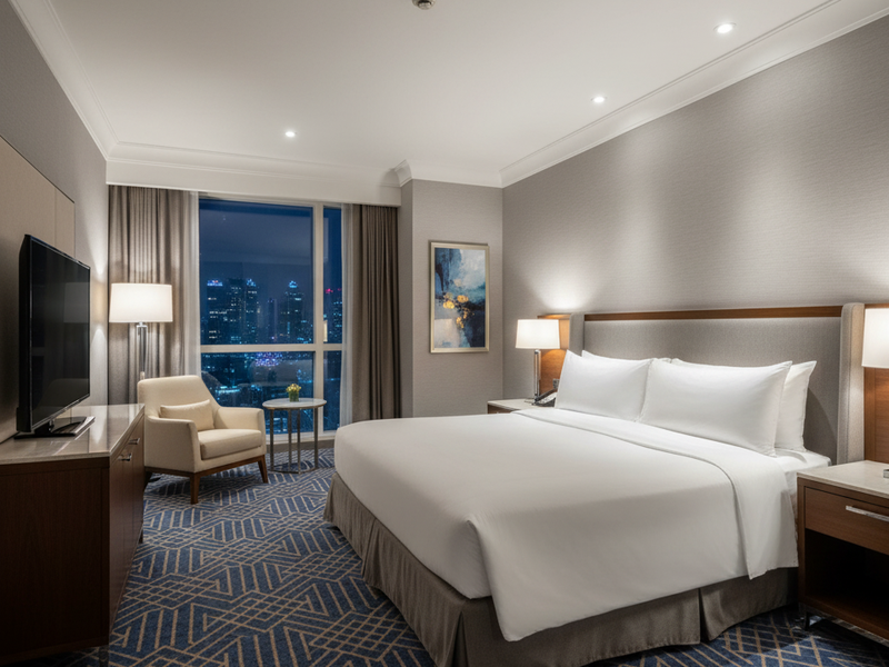 Carpet tile in a hotel room