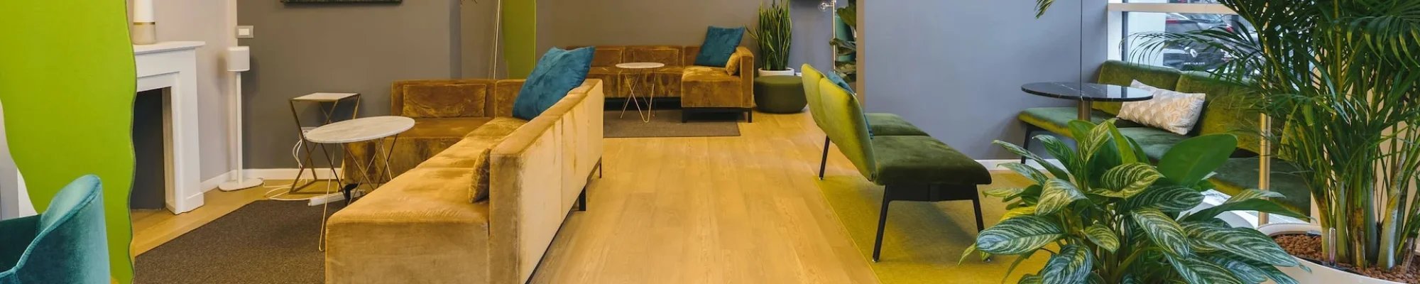Commercial seating area in Philadelphia PA with LVP flooring