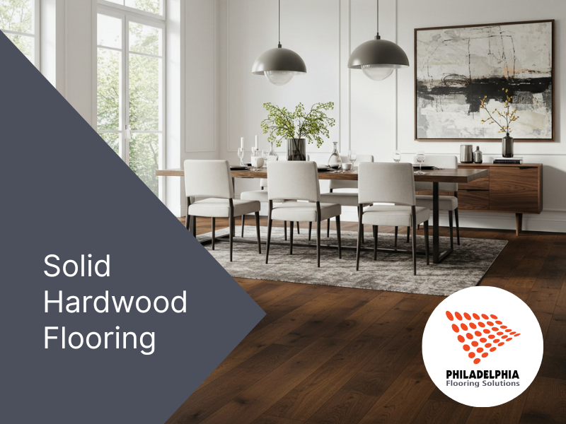 Stylish Dining Room with Dark Hardwood Flooring in Cherry Hill, NJ