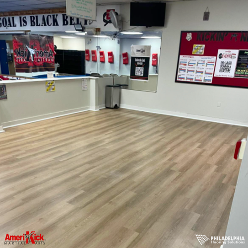 Philadelphia Flooring Solutions's commercial flooring work for Amerikick Martial Arts in Philadelphia, PA