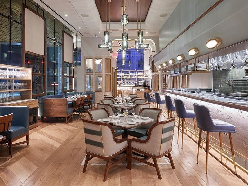 Commercial flooring in a beautiful high end restaurant