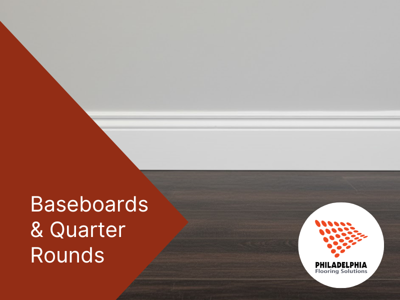 Dark Wood Flooring with White Baseboards