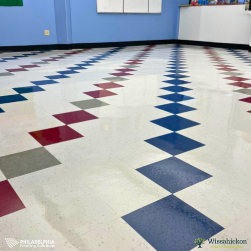 Philadelphia Flooring Solutions's commercial flooring work for Wissahickon Charter School in Philadelphia, PA