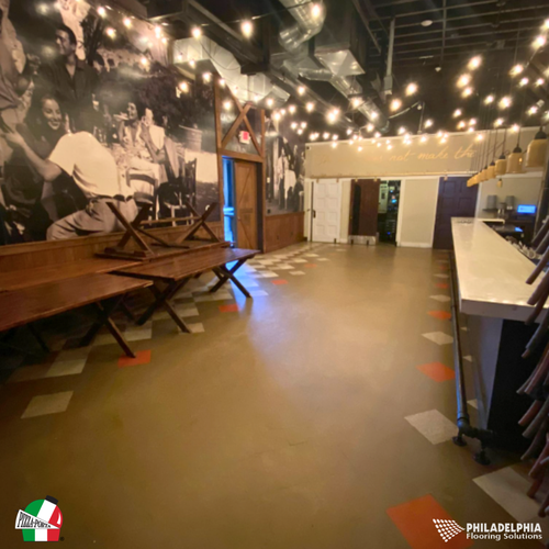 Philadelphia Flooring Solutions's commercial tile flooring work for Porta Asbury Park in Yorktown, PA