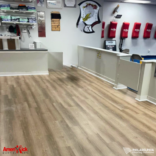 Philadelphia Flooring Solutions's commercial flooring work for Amerikick Martial Arts in Philadelphia, PA