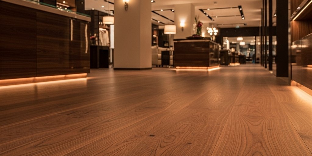 High End Retail Space with Hardwood flooring