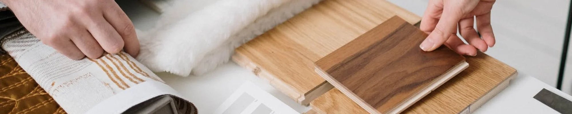 Comparing hardwood flooring samples in Cherry Hill, NJ