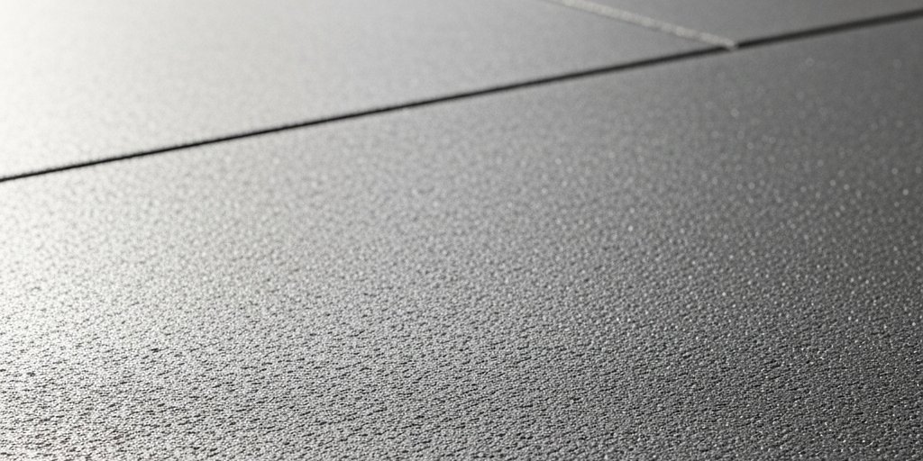 Closeup of grey rubber floor tiles