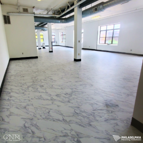 Philadelphia Flooring Solutions's commercial flooring work for Central Tattoo Studio in Philadelphia, PA